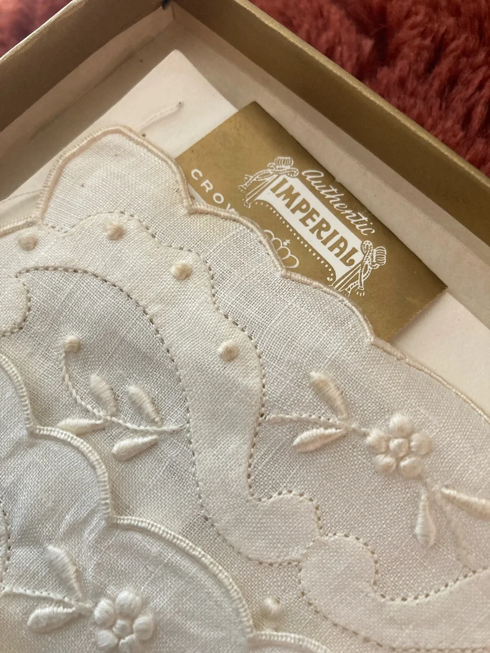 Antique NEW Imperial Crown Linen Bar Napkins (set of 8)